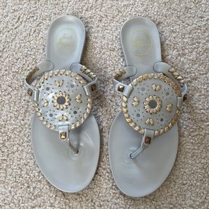 Jack Rogers Gray Gold Navajo Jelly Sandal Size 8